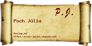 Poch Júlia névjegykártya